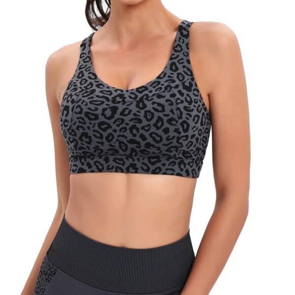 High Impact Sports Bras for Women,Racerback Running Bra Workout Crop Tank Tops L - Picture 4 of 4